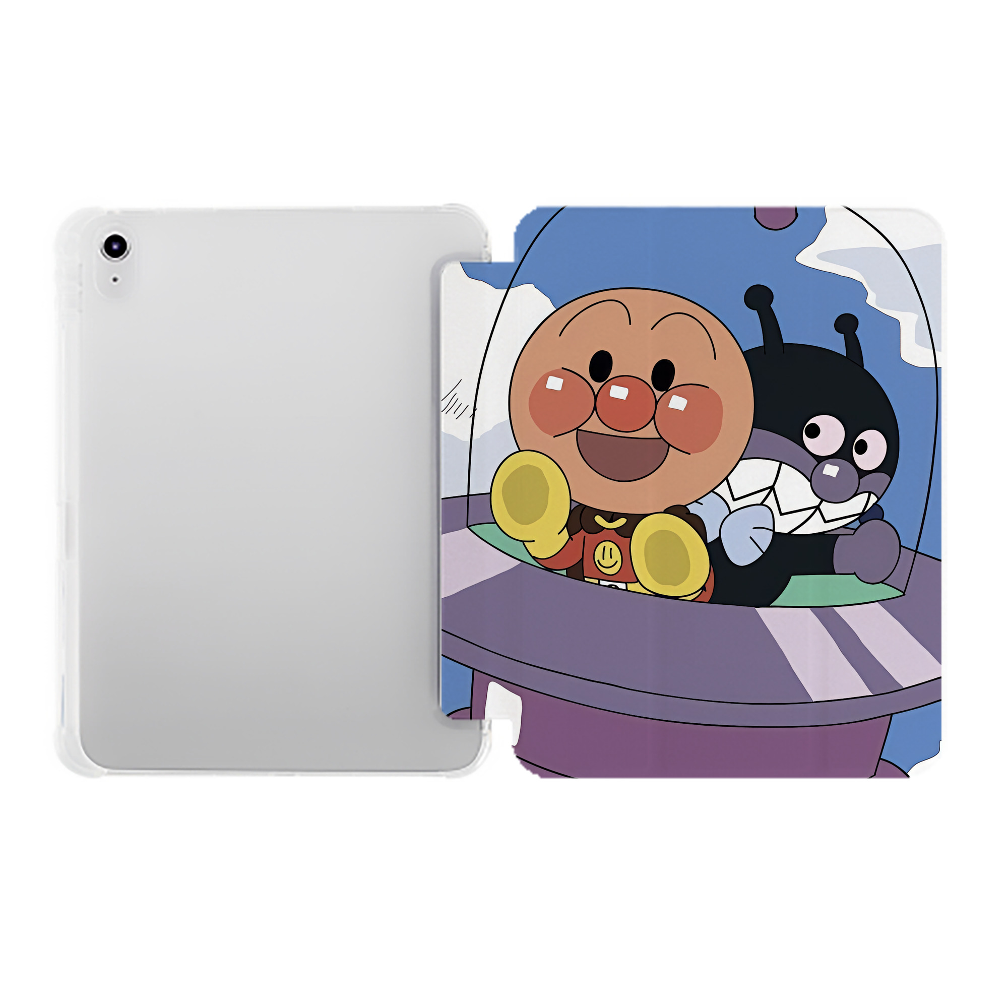 （画像用） アンパンマン Anpanman IPad ケース ペン収納付き 三つ折りスタンド PUレザー×シリコン 対応機種9.5/10.5/10.9インチ